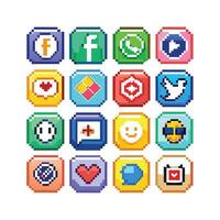 Social Media Icon Set Collection for websites and mobile applications. vector