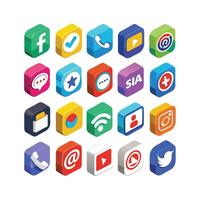 Social Media Icon Set Collection for websites and mobile applications. vector