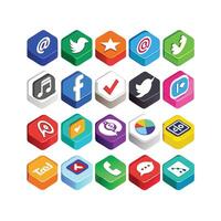Social Media Icon Set Collection for websites and mobile applications. vector