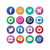 Social Media Icon Set Collection for websites and mobile applications. vector