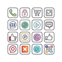 Social Media Icon Set Collection for websites and mobile applications. vector