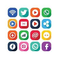 Social Media Icon Set Collection for websites and mobile applications. vector