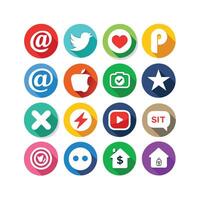 Social Media Icon Set Collection for websites and mobile applications. vector