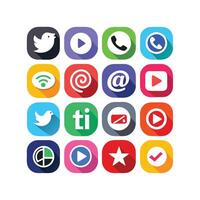 Social Media Icon Set Collection for websites and mobile applications. vector
