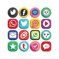 Social Media Icon Set Collection for websites and mobile applications. vector