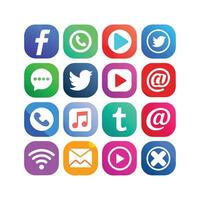 Social Media Icon Set Collection for websites and mobile applications. vector