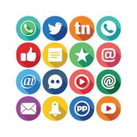 Social Media Icon Set Collection for websites and mobile applications. vector