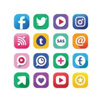 Social Media Icon Set Collection for websites and mobile applications. vector