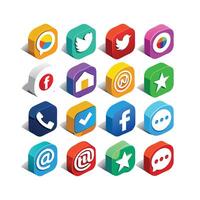 Social Media Icon Set Collection for websites and mobile applications. vector