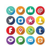 Social Media Icon Set Collection for websites and mobile applications. vector