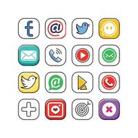 Social Media Icon Set Collection for websites and mobile applications. vector