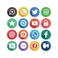 Social Media Icon Set Collection for websites and mobile applications. vector