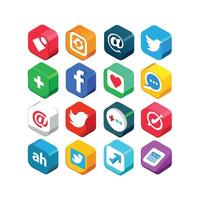 Social Media Icon Set Collection for websites and mobile applications. vector