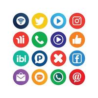 Social Media Icon Set Collection for websites and mobile applications. vector