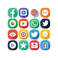 Social Media Icon Set Collection for websites and mobile applications. vector