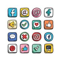 Social Media Icon Set Collection for websites and mobile applications. vector