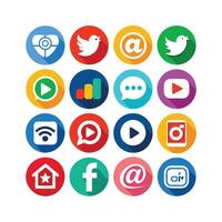 Social Media Icon Set Collection for websites and mobile applications. vector