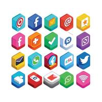 Social Media Icon Set Collection for websites and mobile applications. vector