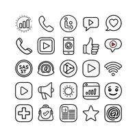 Social Media Icon Set Collection for websites and mobile applications. vector