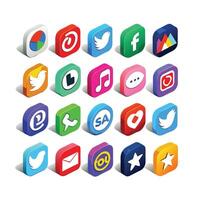 Social Media Icon Set Collection for websites and mobile applications. vector