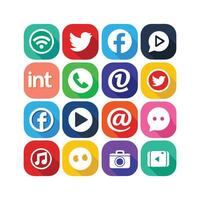 Social Media Icon Set Collection for websites and mobile applications. vector