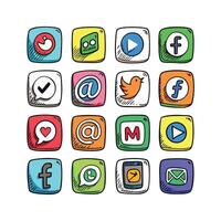 Social Media Icon Set Collection for websites and mobile applications. vector