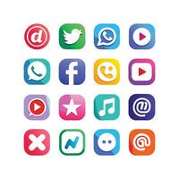 Social Media Icon Set Collection for websites and mobile applications. vector