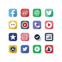 Social Media Icon Set Collection for websites and mobile applications. vector