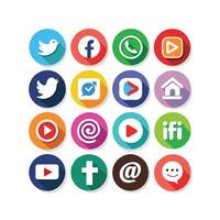 Social Media Icon Set Collection for websites and mobile applications. vector
