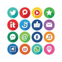 Social Media Icon Set Collection for websites and mobile applications. vector