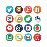Social Media Icon Set Collection for websites and mobile applications. vector