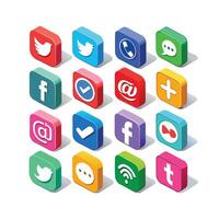 Social Media Icon Set Collection for websites and mobile applications. vector