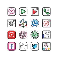 Social Media Icon Set Collection for websites and mobile applications. vector