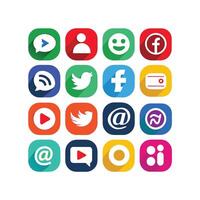 Social Media Icon Set Collection for websites and mobile applications. vector