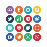 Social Media Icon Set Collection for websites and mobile applications. vector