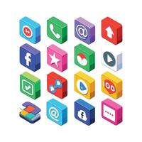 Social Media Icon Set Collection for websites and mobile applications. vector