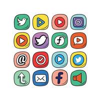 Social Media Icon Set Collection for websites and mobile applications. vector