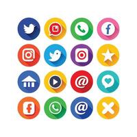 Social Media Icon Set Collection for websites and mobile applications. vector