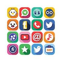 Social Media Icon Set Collection for websites and mobile applications. vector