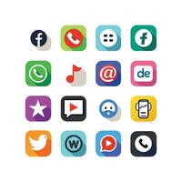 Social Media Icon Set Collection for websites and mobile applications. vector