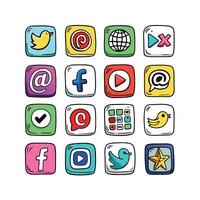 Social Media Icon Set Collection for websites and mobile applications. vector