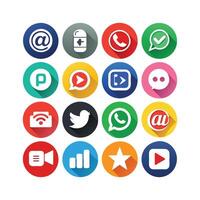 Social Media Icon Set Collection for websites and mobile applications. vector
