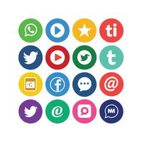 Social Media Icon Set Collection for websites and mobile applications. vector