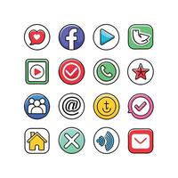 Social Media Icon Set Collection for websites and mobile applications. vector