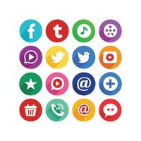 Social Media Icon Set Collection for websites and mobile applications. vector