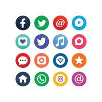 Social Media Icon Set Collection for websites and mobile applications. vector