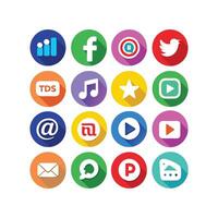 Social Media Icon Set Collection for websites and mobile applications. vector