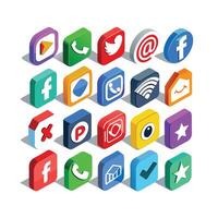 Social Media Icon Set Collection for websites and mobile applications. vector