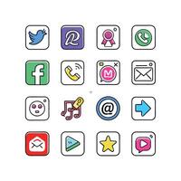 Social Media Icon Set Collection for websites and mobile applications. vector