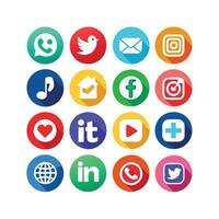 Social Media Icon Set Collection for websites and mobile applications. vector
